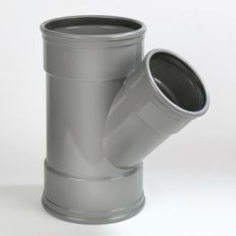 PVC Verloop T-stuk SN8 125x110mm 3x mof 45° grijs