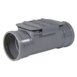 PVC Ontstoppingsstuk met vlakdeksel SN8 125mm 2x mof grijs
