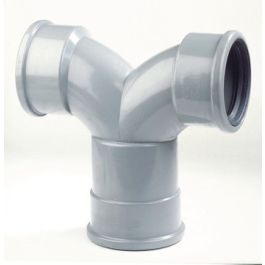 PVC Flexibele stroom T-stuk SN8 85 mm zetting 125mm 3x mof 90° grijs