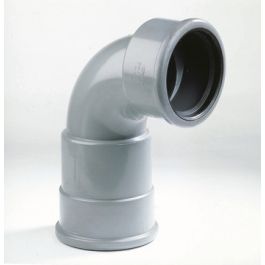 PVC Flexibele bocht SN8 40 mm zetting 125mm 2x mof 90° grijs
