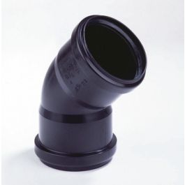 PP Bocht 160mm 2x mof 45° zwart