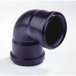 PP Bocht 40mm 2x mof 90° zwart