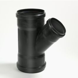 PP Verloop T-stuk 50x40mm 3x mof 45° zwart