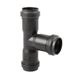 PP T-stuk 32mm 3x mof 90° zwart