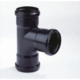 PP T-stuk 90mm 3x mof 90° zwart