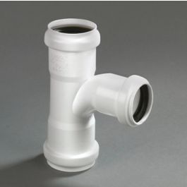 PP Verloop stroom T-stuk 50x40mm 3x mof 90° wit
