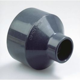 PVC Verloop 75-90x50mm PN16 lijmmof/spie grijs