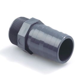 PVC Slangpilaar 1/2" x 20mm PN16 1x buitendraad grijs