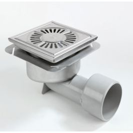 RVS Vloerput met RVS rooster nr. 782.202.075S 200mm 75-110mm