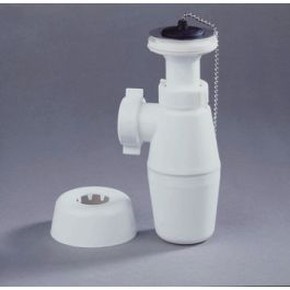 PP Bekersifon met plug 32mm x 1 1/4" wit