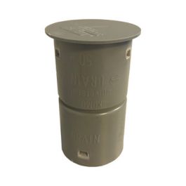 PVC Afsluitkap met klikverbinding 50mm grijs