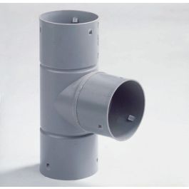 PVC T-stuk 80mm 3x klikmof grijs