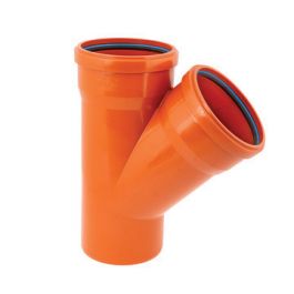 Solydo PP T-stuk 110mm SN8 2x mof / spie 45° roodbruin