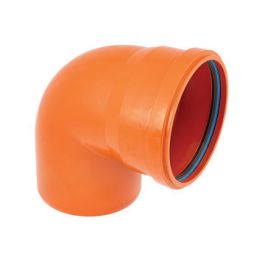 Solydo PP Bocht 400mm SN8 mof/spie 90° roodbruin