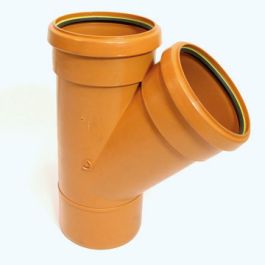 Solydo PP Verloop T-stuk 200x160mm SN8 2x mof / spie 45° roodbruin