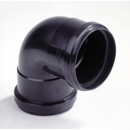 PP Bocht 80mm 2x mof 90° zwart