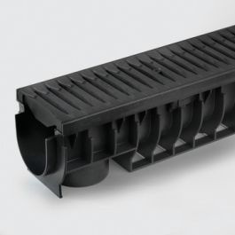 PE/PP Draingoot Pro inclusief kunststof rooster 151mm L=1m