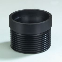 PE Puntstuk 63mm x 2" spie/ buitendraad zwart