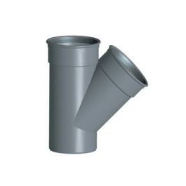 PVC T-stuk SN4 400mm 2x mof/ 1x spie 45° grijs