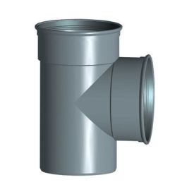 PVC T-stuk SN4 630mm 2x mof/ 1x spie 90° grijs