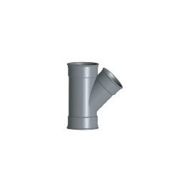PVC T-stuk SN4 500mm 3x mof 45° grijs