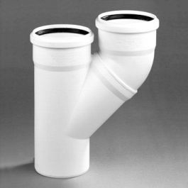 DykaStil Parallel T-stuk 110mm 2x mof/ 1x spie wit