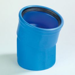 DykaSono PVC Bocht 125mm mof/ spie 15° blauw