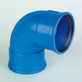DykaSono PVC Bocht 90mm 2x mof 90° blauw