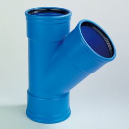 DykaSono PVC T-stuk 50mm 3x mof 45° blauw