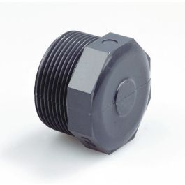 PVC Afsluitplug 1/2" PN16 1x buitendraad donkergrijs