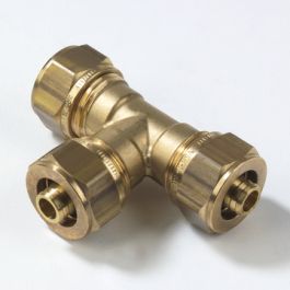 VSH Messing T-stuk 16mm 3x Multi super knel 90°