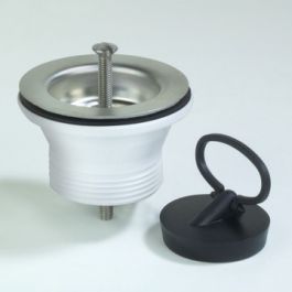 PP Plug met stop 1 1/2" x 70mm wit