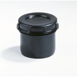 PP Eindstuk met schroefdeksel passend in de mof 125mm spie zwart