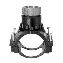 PE100 Drukaanboorventiel brons binnendraad SDR11 125mm x 1 1/2" zwart