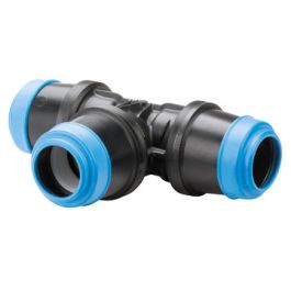 Hawle T-stuk nr. K 6550 40mm 90° zwart met blauwe ring