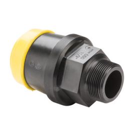 Hawle Overgangskoppeling K 6125 32mm x 1" buitendraad GAS zwart met gele