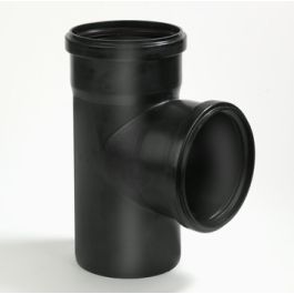 PP T-stuk 40mm 2x mof/ spie 90° zwart