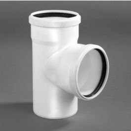 PP T-stuk 40mm 2x mof/ 1x spie 90° wit