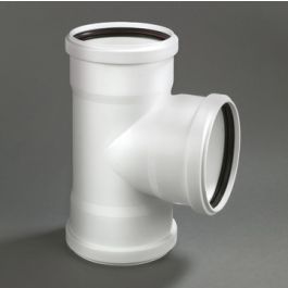 PP T-stuk 40mm 3x mof 90° wit