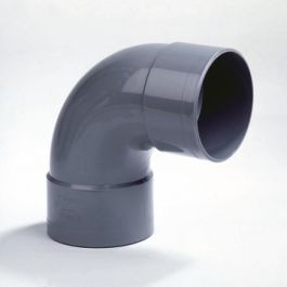 PVC Bocht 200mm 2x lijmmof 87,5° grijs