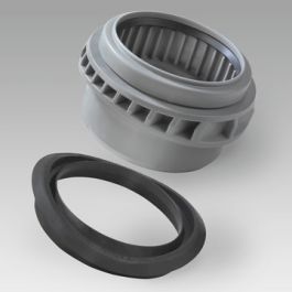 PP Betoninlaat met rubber ring 160mm boring 201mm grijs