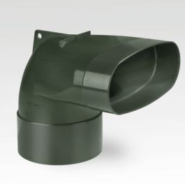 DYKA AIR Eindstuk ovaal 195-125mm 2x lijmmof 90° groen H=50