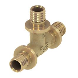 TECEflex Messing T-stuk 16mm 3x pers 90°