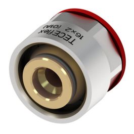 TECE Messing Overgangskoppeling 14x3/4" knel/Euro-conus voor PEX buis