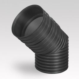 Ultra Kyma PP Bocht SN8 DN600 mof/ spie 45° zwart