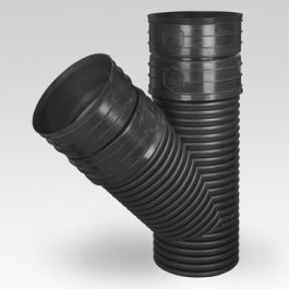 Ultra Kyma PP T-stuk SN8 DN600 2x mof / spie 45° zwart