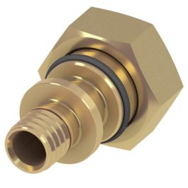 TECEflex Messing Overgangskoppeling 14mm x 3/4" pers/Euro-conus