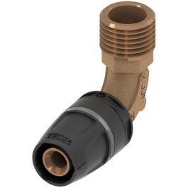 TECElogo Brons Knie 32mm x 1" push-fit/ buitendraad 90°