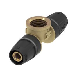 TECElogo Messing T-stuk 16mm x 1/2" 2x push-fit/ binnendraad 90°