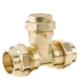 Beulco Messing T-stuk PN10 63mm 3x klem 90°